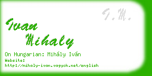 ivan mihaly business card